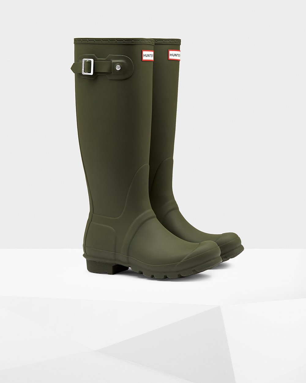 Womens Hunter Tall Rain Boots Dark Olive - Original - 2365497-BD